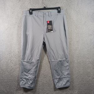 UNDER ARMOUR WOMEN'S SIZE MEDIUM GRAY FITTED SOFTBALL PANTS